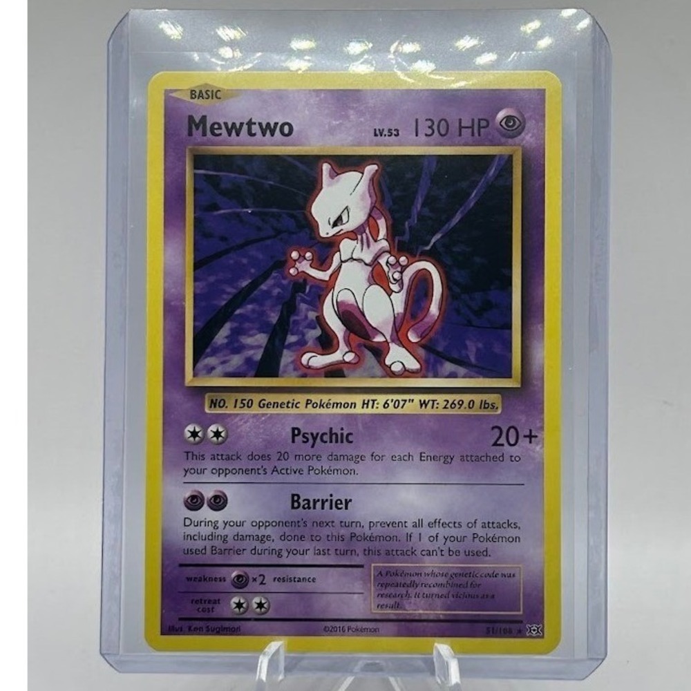 Mewtwo Holo 2016 Nintendo Pokemon XY Evolutions 51/108 Pokemon Mewtwo